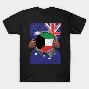 Kuwait Flag Australian Flag Ripped - Gift for Kuwaiti From Kuwait T-Shirt